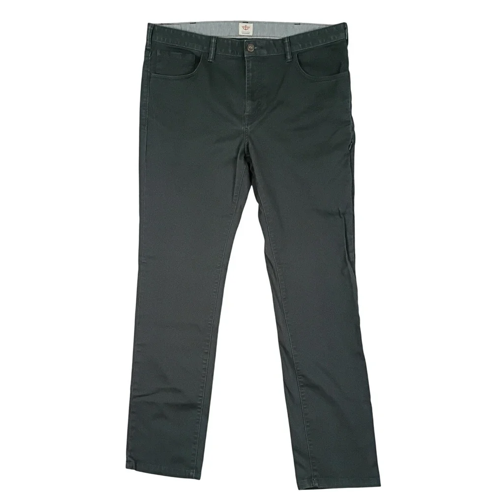 Dockers Chino Pants Mens 38x34 Dark Gray Cotton Blend Stretch Straight Leg